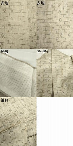 平和屋着物*夏物 小紋 横段花文 AABJ0801cs