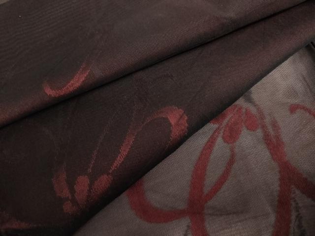 平和屋着物*夏物 小紋 紗 枝花文 黒地 正絹 逸品 AABJ0804cs