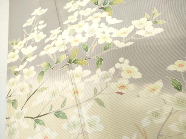 平和屋着物*夏物 訪問着 絽 友禅 枝花文 暈し染め ロング丈 正絹 逸品 AABJ0807cs