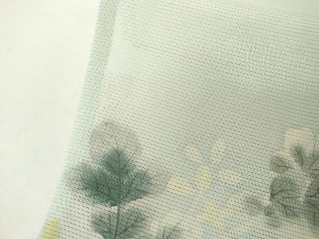 平和屋着物*夏物 訪問着 絽 手描き 枝花文 暈し染め 正絹 逸品 AABJ0809cs
