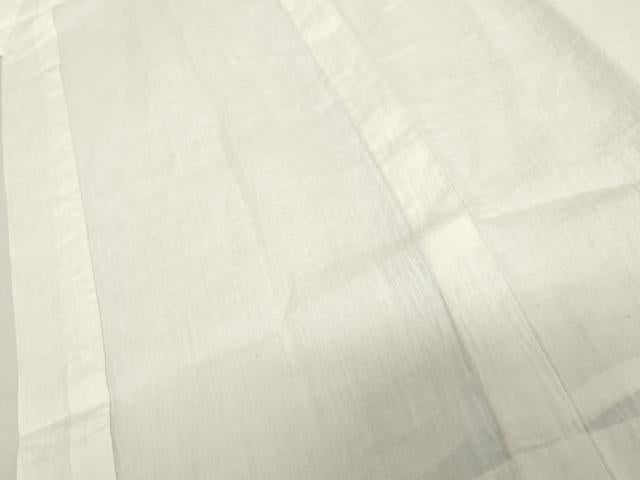平和屋着物*夏物 小千谷ちぢみ 長襦袢 色無地 生成り色 吉新織物謹製 証紙付き AABJ0813cs
