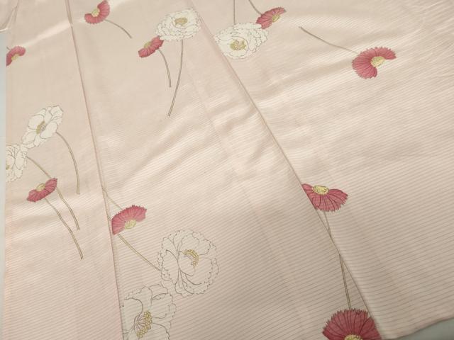 平和屋着物*夏物 小紋 絽 手描き 枝花文 正絹 逸品 AABJ0814cs