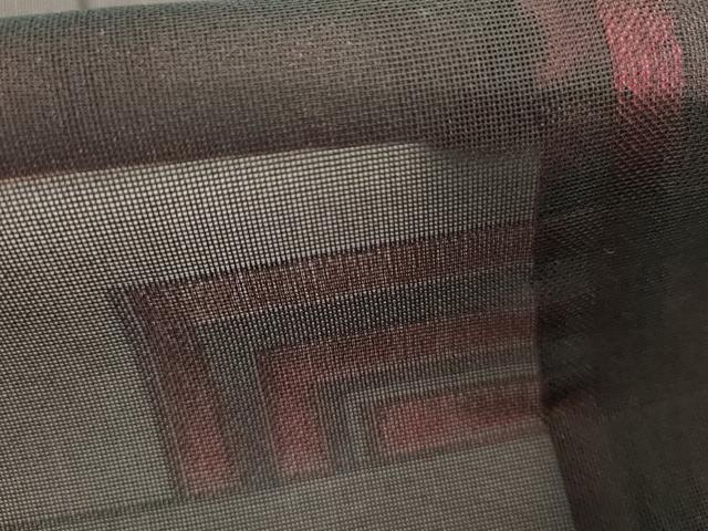 平和屋着物*夏物 小紋 紗 幾何学格子 黒地 正絹 逸品 未使用 AABJ0885cs