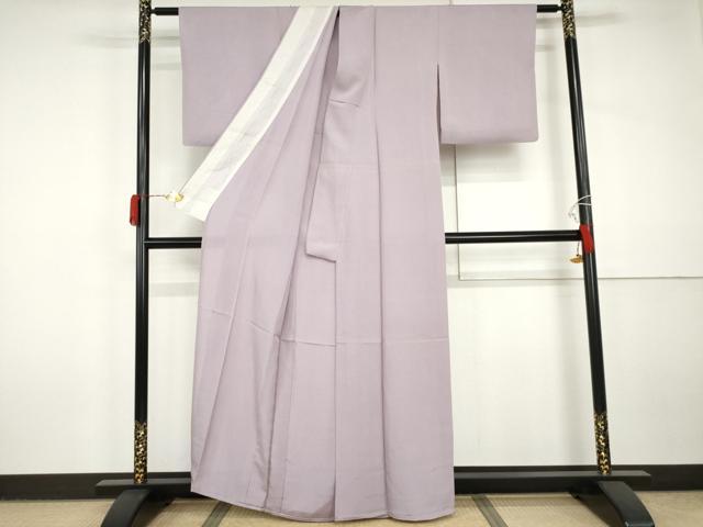 平和屋着物*夏物 色無地 絽 浅紫色 反端付き 正絹 逸品 AABJ0891cs