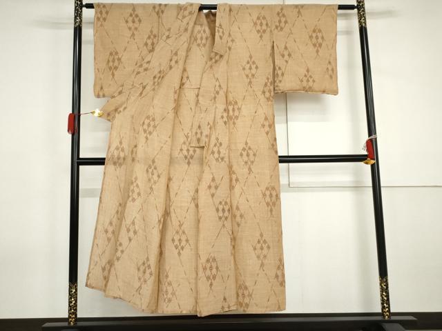 平和屋着物*夏物 小千谷ちぢみ 菱繋ぎ 麻 逸品 AABJ0896cs