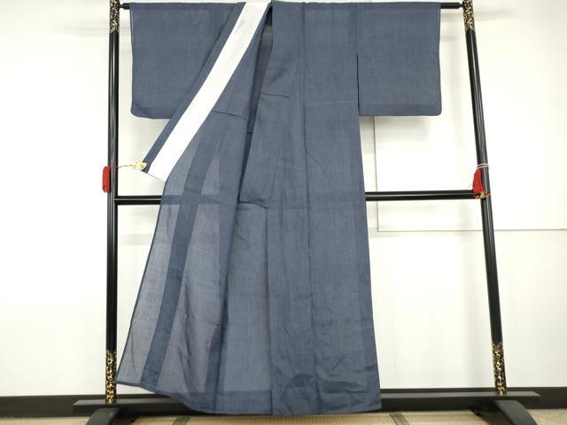 平和屋着物*夏物 小千谷ちぢみ 縞 麻 逸品 AABJ0901cs