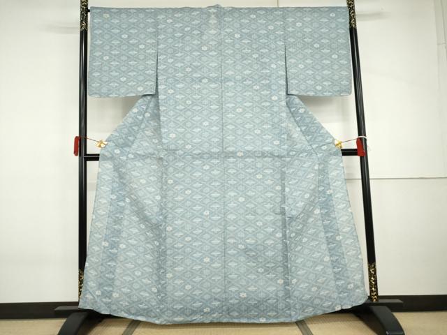 平和屋着物*夏物 小千谷ちぢみ 楓扇文 麻 逸品 AABJ0911cs