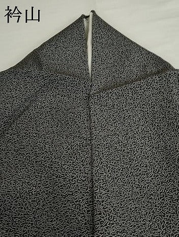 平和屋着物●江戸小紋 吉祥柄 黒地 正絹 逸品 AABJ0920cs