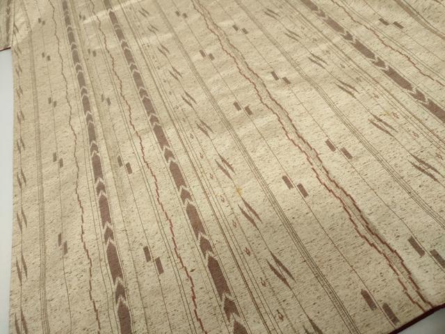 平和屋着物●ぜんまい紬 間道 正絹 逸品 未使用 AABJ0923cs