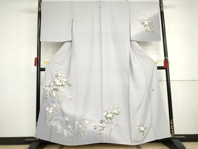 平和屋着物●訪問着 友禅 作家物 峰 枝花文 暈し染め 正絹 逸品 AABJ0927cs