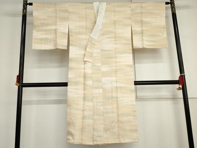 平和屋着物●長襦袢 袷 作家物 京かすみ 暈し染め 半衿刺繍 正絹 逸品 未使用 AABJ0930cs