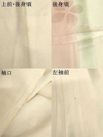 平和屋着物●長襦袢 無双仕立て 舞花地紋 暈し染め 半衿刺繍 正絹 逸品 AABJ0932cs