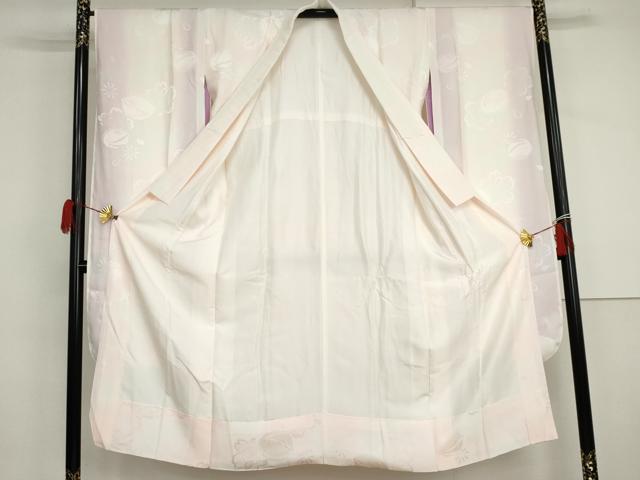 平和屋着物●長襦袢 袷 桜雪兎地紋 暈し染め 正絹 逸品 AABJ0941cs