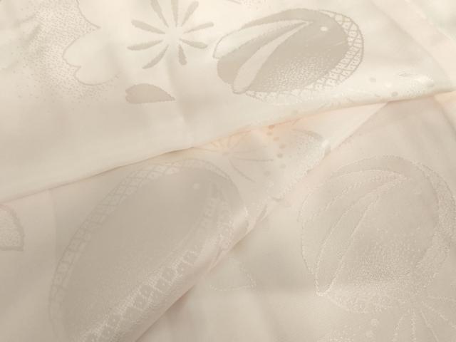 平和屋着物●長襦袢 袷 桜雪兎地紋 暈し染め 正絹 逸品 AABJ0941cs