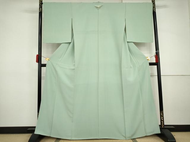 平和屋着物●上質な色無地 浅青色 正絹 逸品 未使用 AABJ0944cs