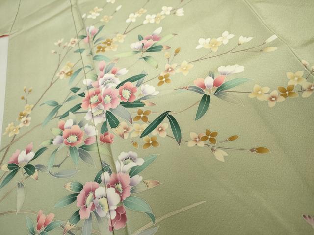 平和屋着物●訪問着 友禅 作家物 茂樹 枝花文 暈し染め 正絹 逸品 AABJ0946cs