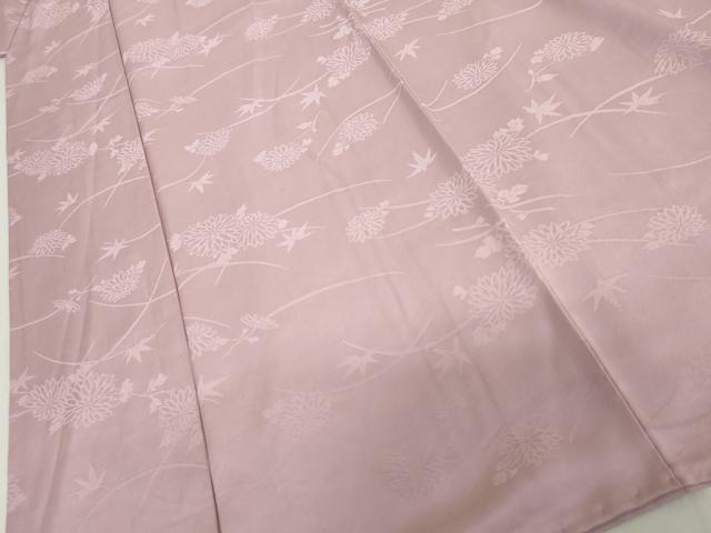 平和屋着物●上質な色無地 芝花地紋 紅藤色 正絹 逸品 AABJ0956cs