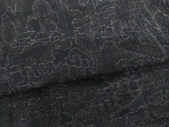 平和屋着物●上質な紬 風景樹林文 正絹 逸品 AABJ0960cs