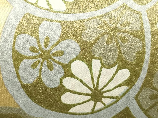 平和屋着物▼和装小物 和装バッグ ハンドバッグ 舞花文 捻梅 菊 金彩 逸品 AABJ0972ay