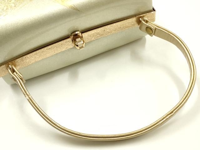 平和屋着物▼和装小物 和装バッグ ハンドバッグ 蔓帯花文 亀甲 金彩 逸品 AABJ0973ay