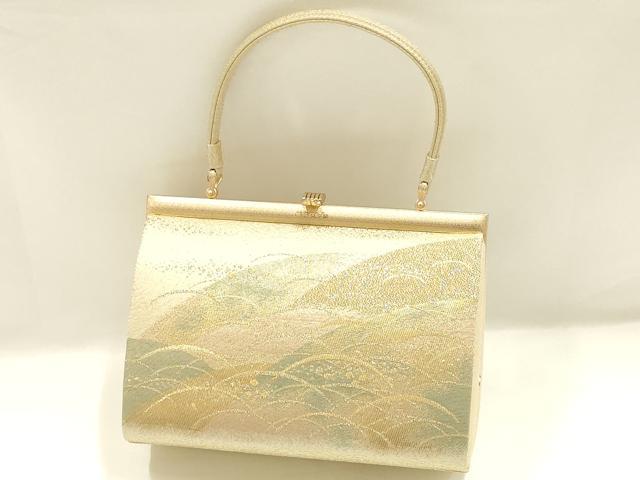 平和屋着物▼和装小物 和装バッグ ハンドバッグ 芝文 金糸 逸品 AABJ0975ay