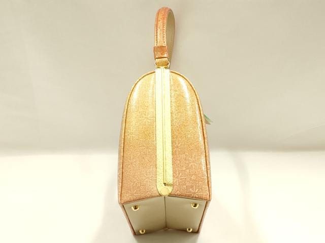 平和屋着物▼和装小物 和装バッグ ハンドバッグ 市松模様 金彩 暈し 逸品 未使用 AABJ0979ay