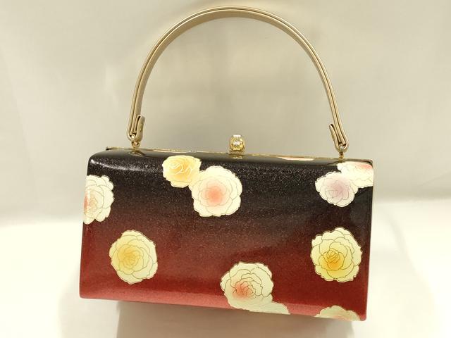 平和屋着物▼和装小物 和装バッグ ハンドバッグ 振袖 花柄 金彩 暈し 逸品 AABJ0980ay