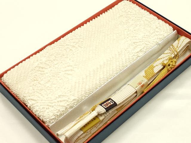 平和屋着物●和装小物 帯締め・帯揚げセット 礼装用 高麗組 綾出し 柄絞り 斜縞 菊 金糸 亀房付き 逸品 未使用 AABJ1007ay