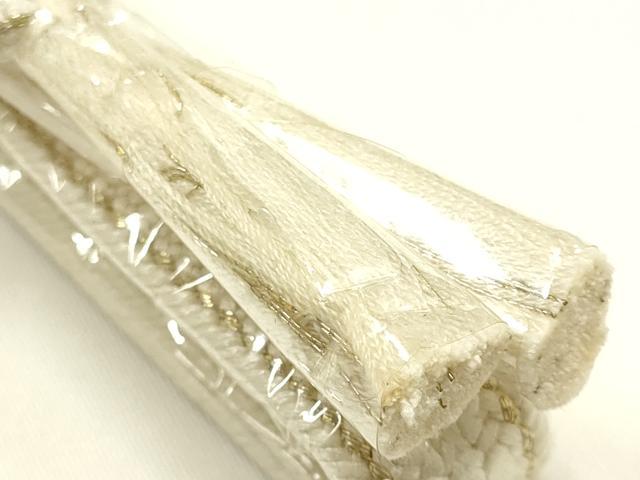 平和屋着物●和装小物 帯締め・帯揚げ・扇子セット 礼装用 平組 柄絞り 飛鶴 金糸 逸品 未使用 AABJ1008ay