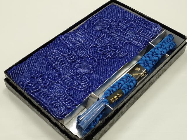平和屋着物●和装小物 帯締め・帯揚げセット 染色作家 斉藤三才 柄絞り 流水花文 逸品 未使用 AABJ1009ay