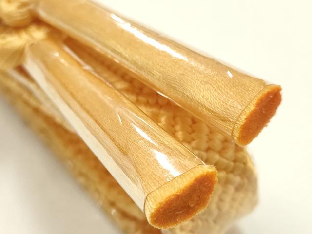 平和屋着物●和装小物 帯締め・帯揚げセット 平組 卵色 めいくやまと 逸品 未使用 AABJ1010ay