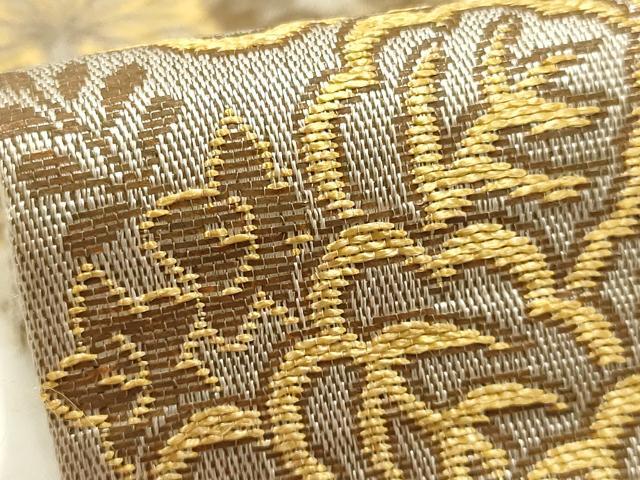 平和屋着物▼和装小物 帯締め・抱え帯セット 丸ぐけ 花鳥文 鳳凰 菊 金糸 逸品 AABJ1018ay