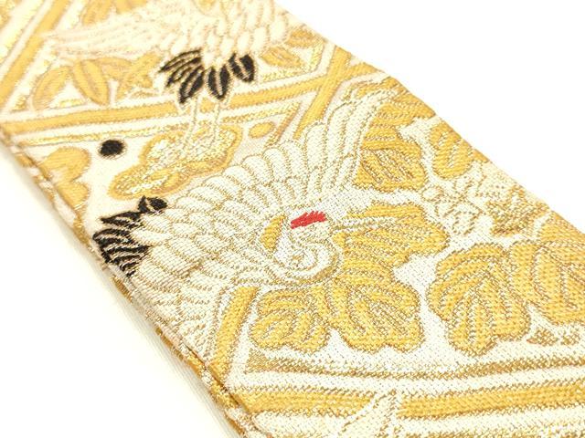 平和屋着物▼和装小物 帯締め・抱え帯セット 丸ぐけ 飛鶴天井文 松竹梅 金糸 逸品 AABJ1019ay