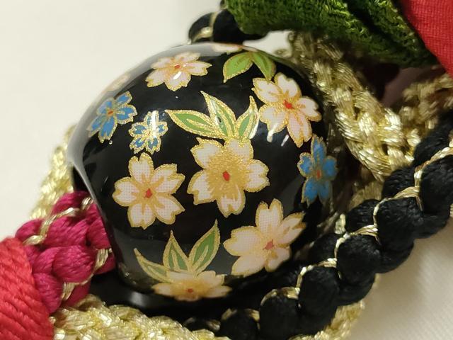 平和屋着物●和装小物 振袖用帯締め 装飾 ちりめん細工 椿 飾り玉 金糸 逸品 AABJ1070ay