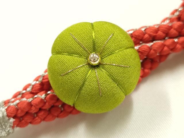 平和屋着物●和装小物 振袖用帯締め 装飾 つまみ細工 ちりめん細工 金銀糸 逸品 AABJ1079ay