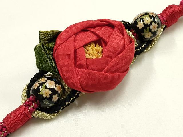 平和屋着物●和装小物 振袖用帯締め 装飾 ちりめん細工 飾り玉 金糸 逸品 AABJ1081ay