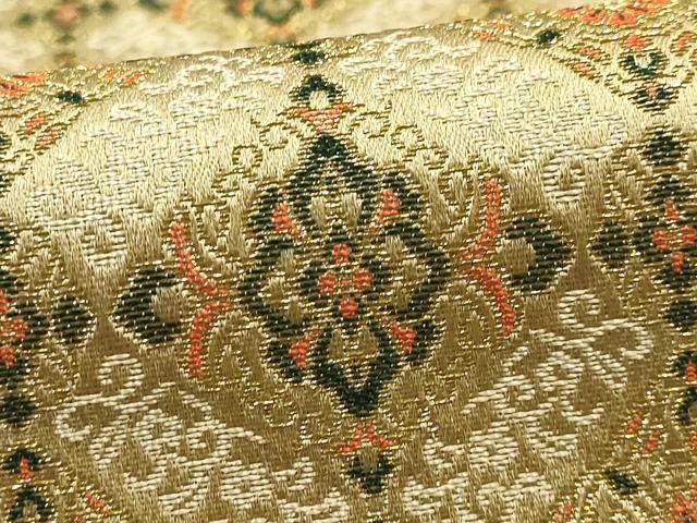 平和屋着物●西陣 川島織物 和装小物 テーブルセンター 角立華紋 金糸 証紙・共箱付き 逸品 AABJ1091ay
