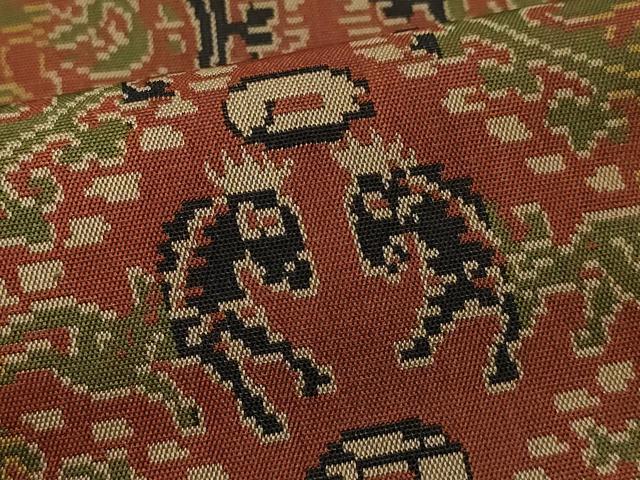 平和屋着物●極上 龍村美術織物 和装小物 卓布 円文白虎朱雀錦 逸品 AABJ1102ay