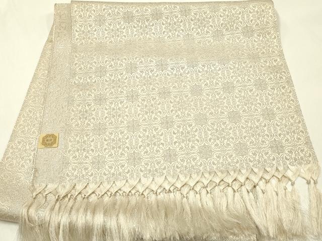 平和屋着物●極上 龍村美術織物 和装小物 テーブルセンター 葡萄唐草文錦 銀糸 逸品 AABJ1108ay