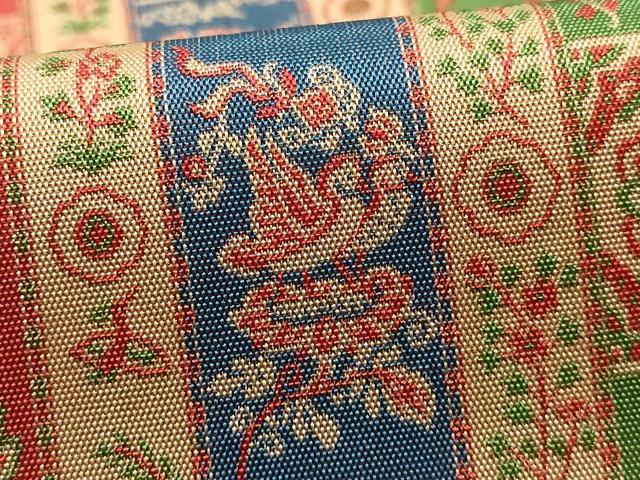 平和屋着物●極上 龍村美術織物 和装小物 卓布 紅牙瑞錦 証紙付き 逸品 AABJ1110ay