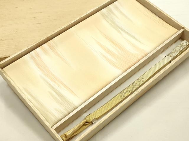 平和屋本店●和装小物 帯締め・帯揚げセット 高麗組 綾出し 霞文 金銀糸 暈し染め 丹後ちりめん 逸品 未使用 AABJ1118ay