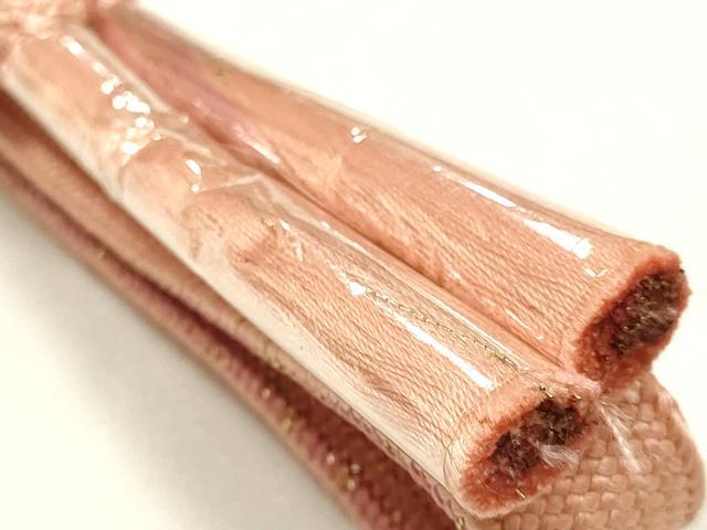 平和屋本店●和装小物 帯締め・帯揚げセット 高麗組 刺繍 草花文 金糸 暈し染め 逸品 未使用 AABJ1120ay