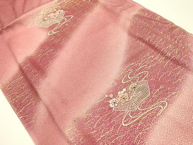 平和屋本店●和装小物 帯締め・帯揚げセット 伊賀組紐 井上工房 中国三大刺繍 汕頭刺繍 スワトウ刺繍 逸品 未使用 AABJ1126ay