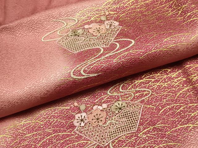 平和屋本店●和装小物 帯締め・帯揚げセット 伊賀組紐 井上工房 中国三大刺繍 汕頭刺繍 スワトウ刺繍 逸品 未使用 AABJ1126ay