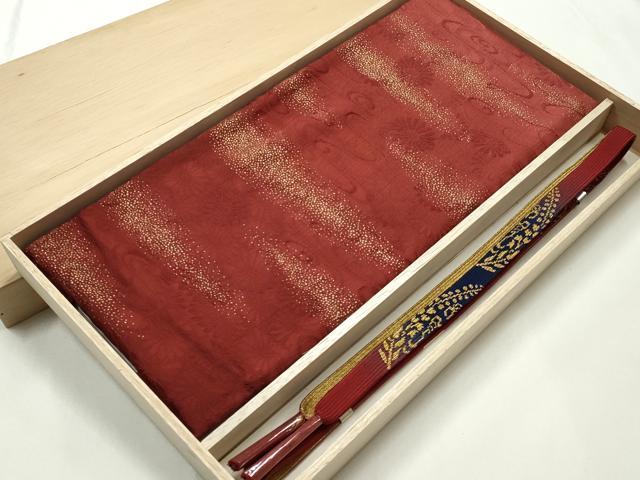 平和屋本店●和装小物 帯締め・帯揚げセット 高麗組 綾出し 霞花文 金糸 金彩 暈し染め 逸品 未使用 AABJ1129ay