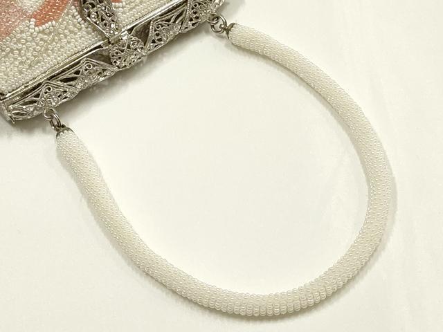 平和屋着物▼和装小物 和装バッグ ハンドバッグ ビーズバッグ 花柄 逸品 AABJ1149ay