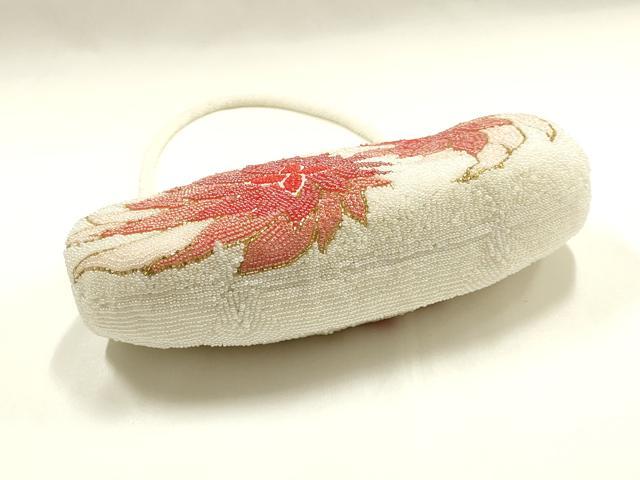 平和屋着物▼和装小物 和装バッグ ハンドバッグ ビーズバッグ 花柄 逸品 AABJ1154ay