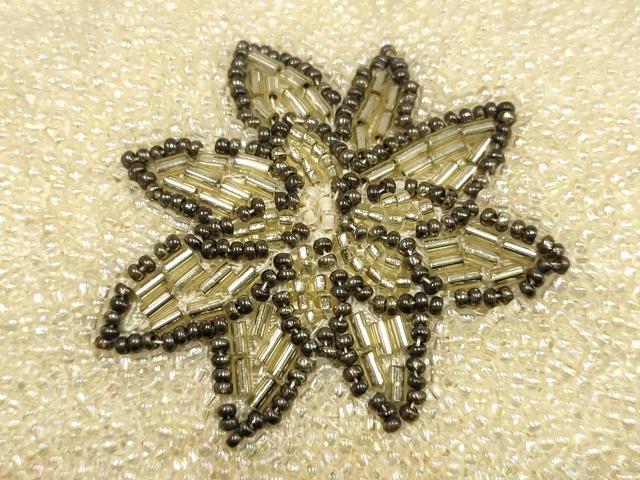 平和屋着物▼和装小物 和装バッグ ハンドバッグ ビーズバッグ 花柄 逸品 AABJ1155ay