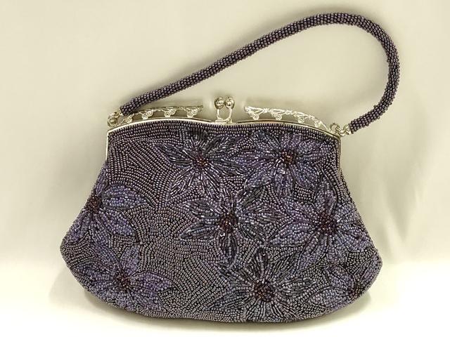 平和屋着物▼和装小物 和装バッグ ハンドバッグ 花柄 がま口 逸品 AABJ1160ay