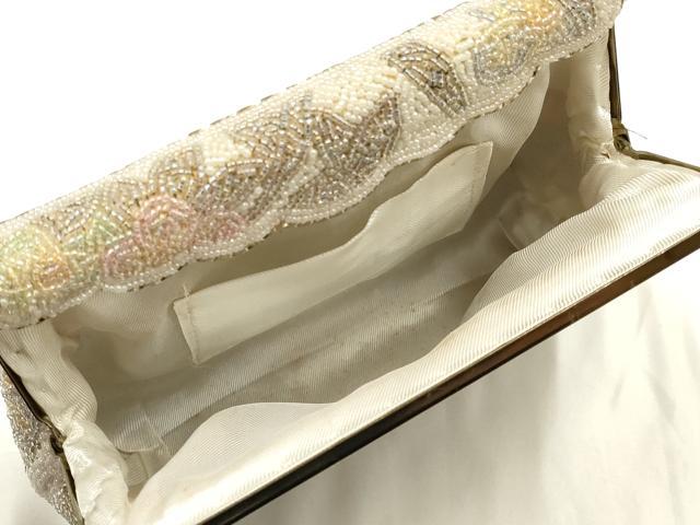 平和屋着物▼和装小物 和装バッグ ハンドバッグ ビーズバッグ 花柄 逸品 AABJ1177ay